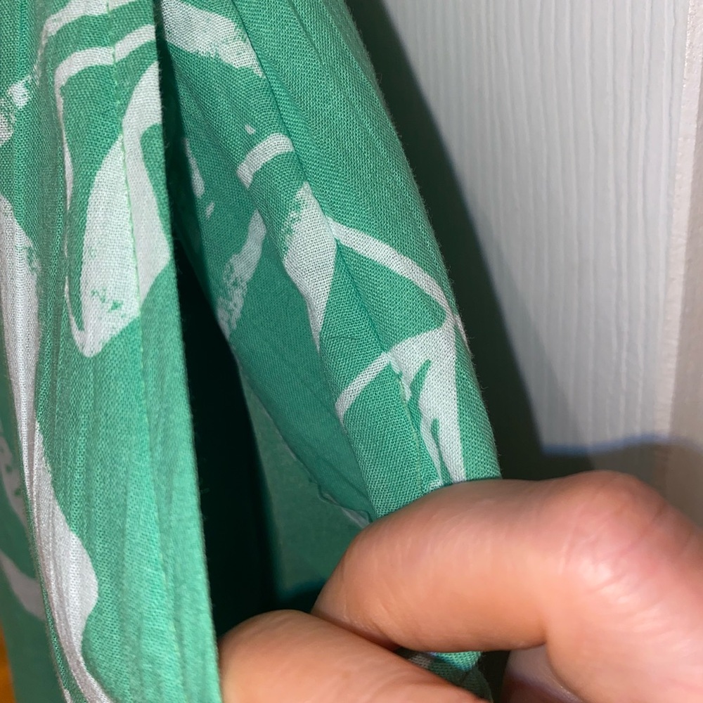 American Eagle Outfitters Spaghetti Straps Green & White Ruffle Sundress, Size M - Picture 10 of 12